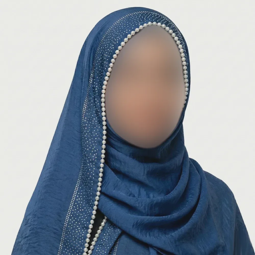 شال مرواریدی زنانه جنس ساتن گلکسی ابعاد 182 در 73 سانتیمتر