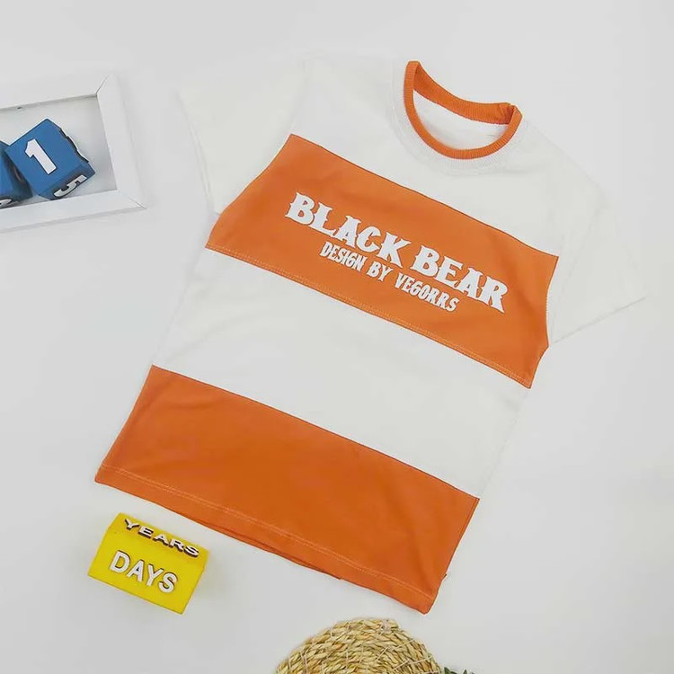 تیشرت پسرانه طرح BLACK یقه گرد پنبهای مناسب بهار و تابستان