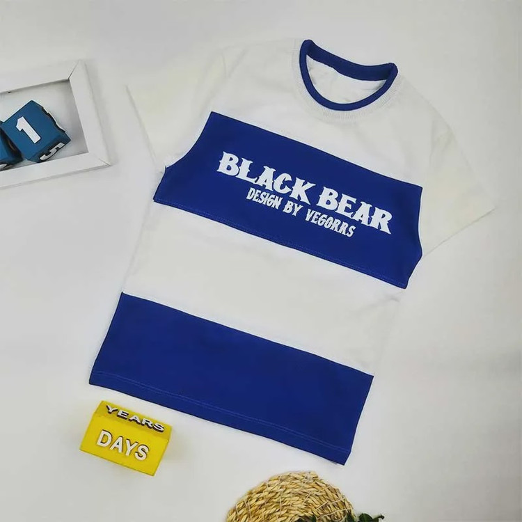 تیشرت پسرانه طرح BLACK یقه گرد پنبهای مناسب بهار و تابستان