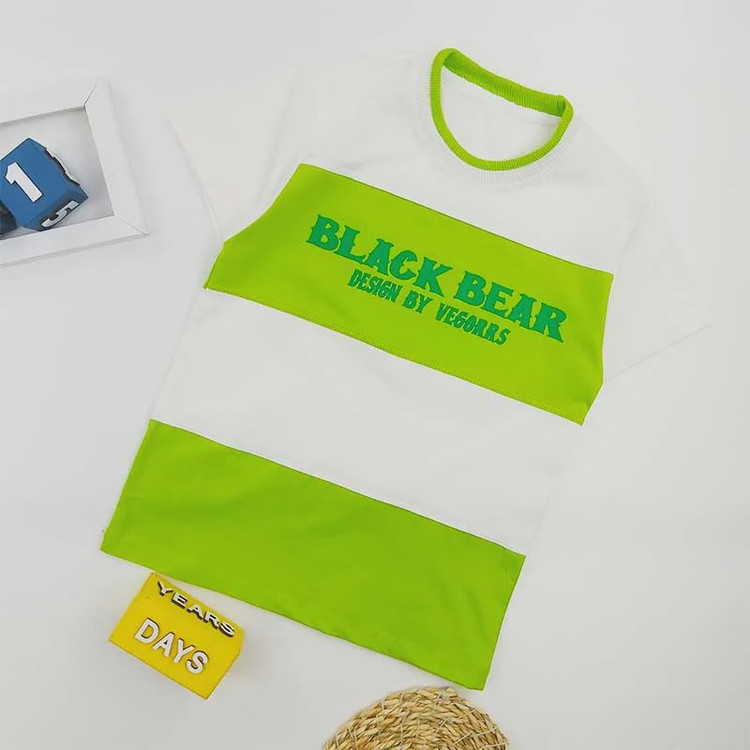 تیشرت پسرانه طرح BLACK یقه گرد پنبهای مناسب بهار و تابستان