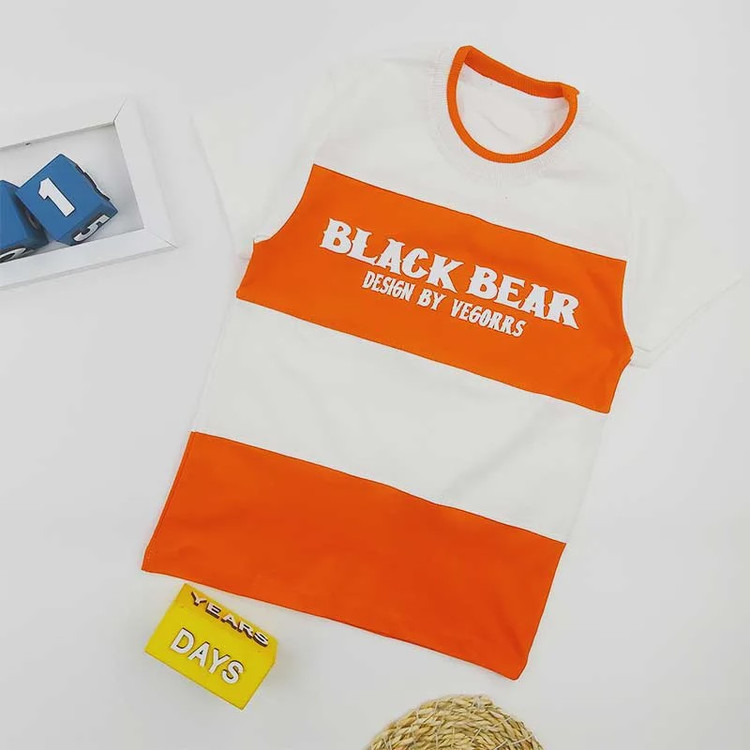 تیشرت پسرانه طرح BLACK یقه گرد پنبهای مناسب بهار و تابستان
