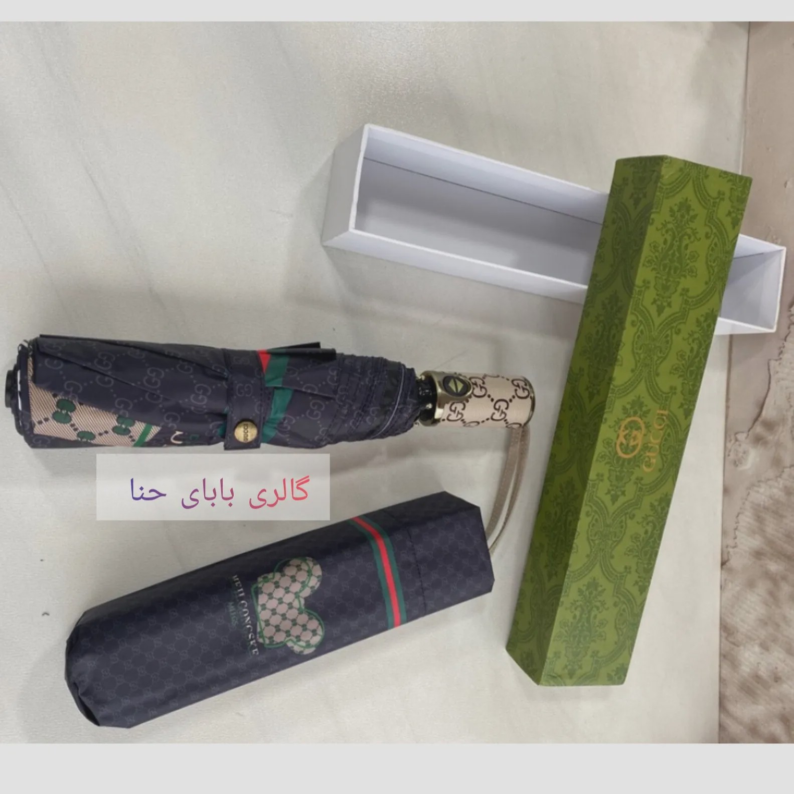 چتر اتوماتیک گوچی مدل جعبه ای ضد باد و ضد آب