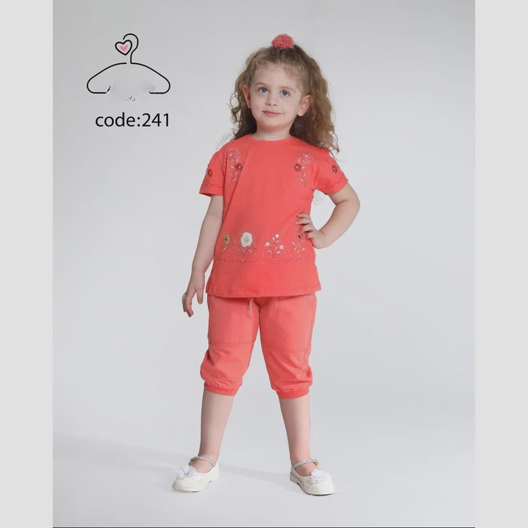 ست تاپ و شلوارک دخترانه جنس بلوز پنبه لاکرا و شلوارک کتان سایز 40 تا 55