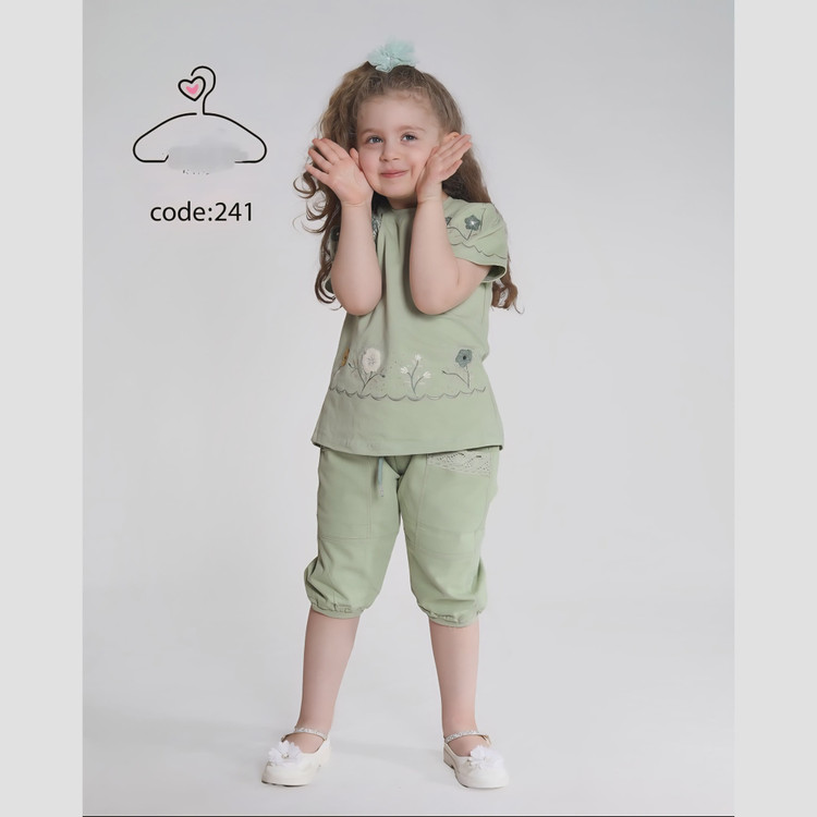 ست تاپ و شلوارک دخترانه جنس بلوز پنبه لاکرا و شلوارک کتان سایز 40 تا 55