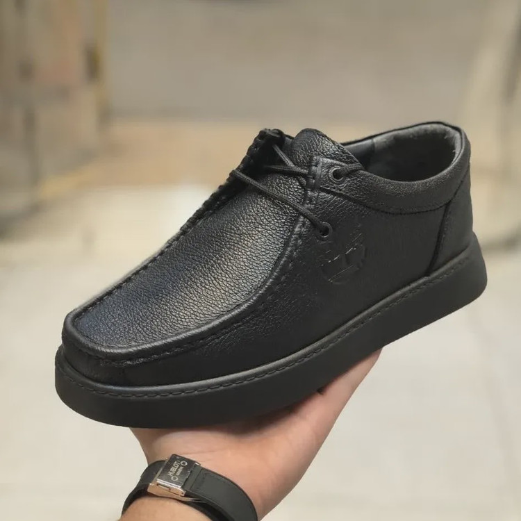 کفش چرم مردانه طبی مدل کادیلاک رنگ مشکی با رویه چرم طبیعی گاوی و زیره پیو