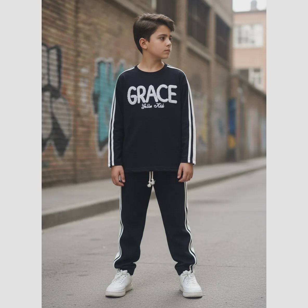 ست اسپرت دخترانه و پسرانه مدل GRACE دورس دو نخ سایز 40 تا 65
