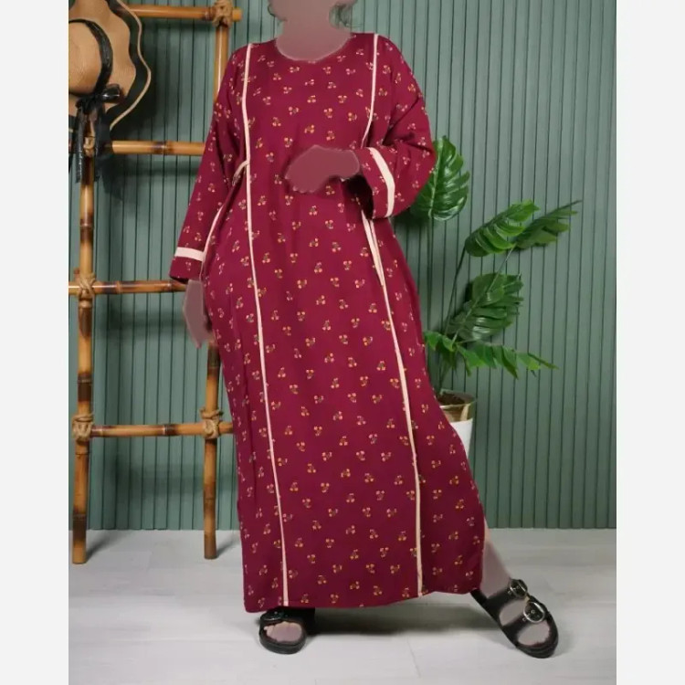 پیراهن نخی یال گل ململ U7585 (2)