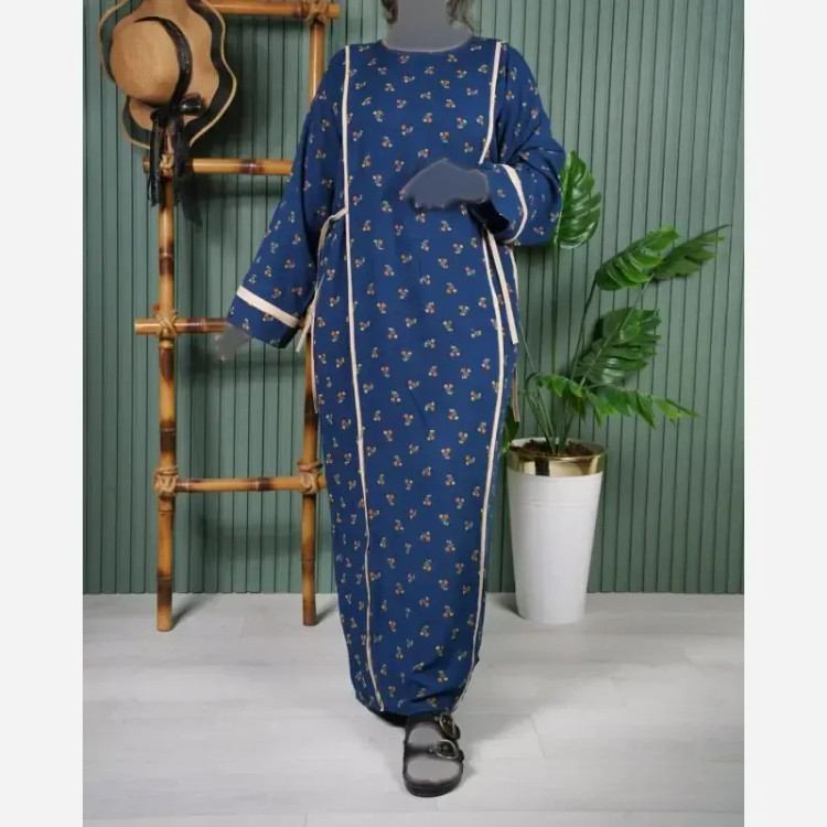پیراهن نخی یال گل ململ U7585 (2)