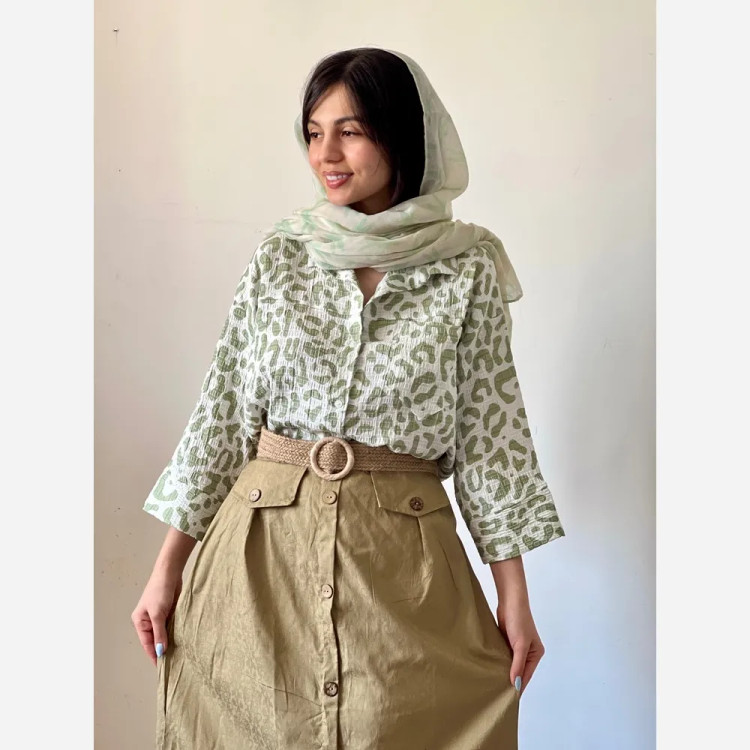 شومیز زنانه کریشه نخ تابستانه خنک فری سایز (2)
