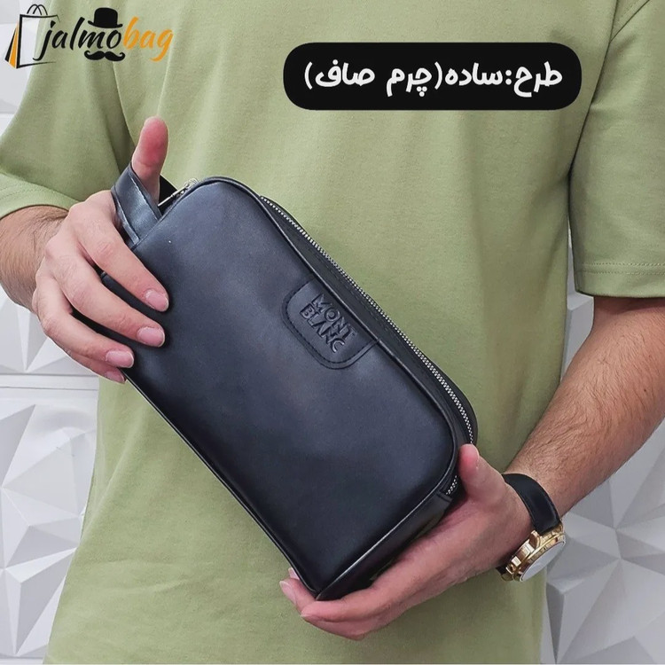 کیف دستی مردانه اسپرت طرحدار چرم صنعتی دو خانه