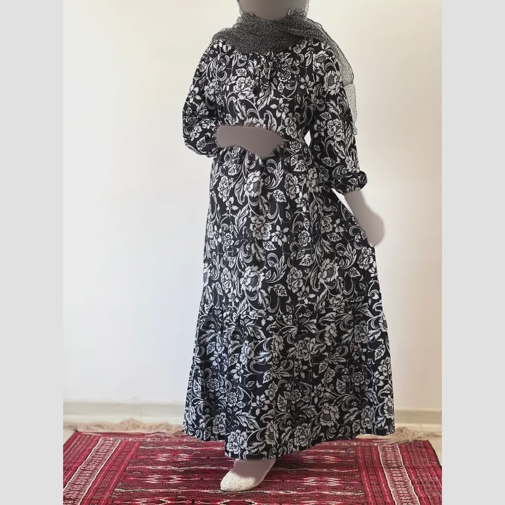 پیراهن ساحلی زنانه جنس فلور بوگاتی فری سایز قد 135
