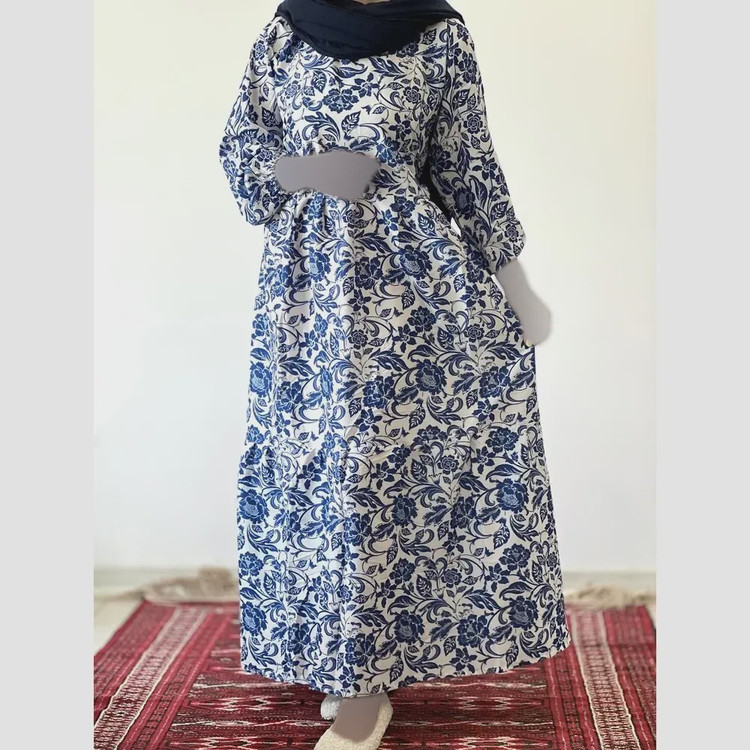 پیراهن ساحلی زنانه جنس فلور بوگاتی فری سایز قد 135