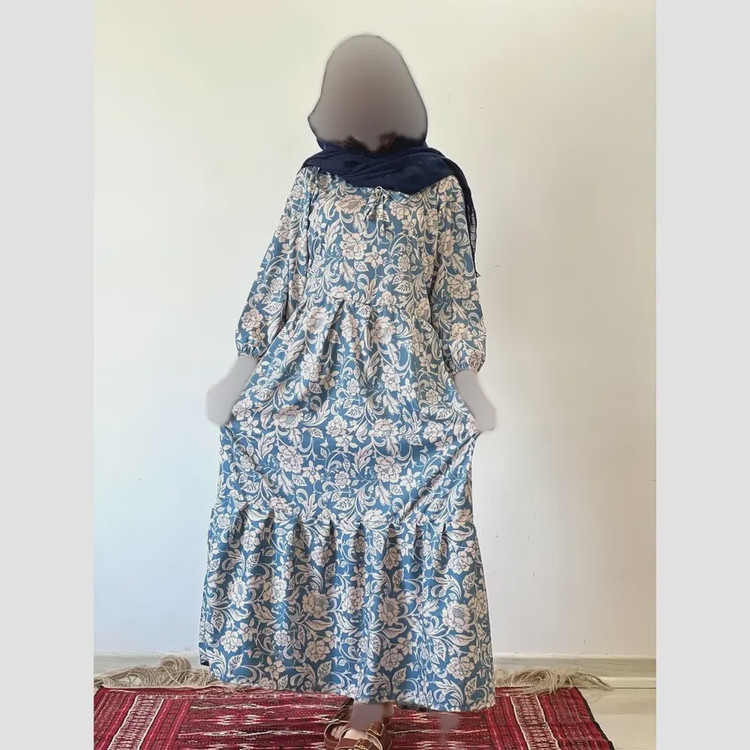 پیراهن ساحلی زنانه جنس فلور بوگاتی فری سایز قد 135