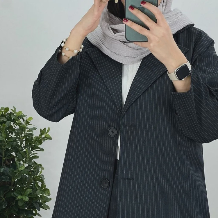 کت شلوار زنانه دیپلمات پرشیا مدل آسو رنگ مشکی سرمه ای طوسی سایز بزرگ
