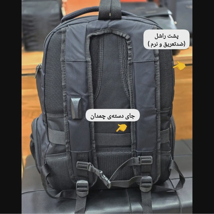 کوله پشتی دانشجویی و دبیرستانی اکولاک پارچه ریپس کرهای وارداتی ضد تعریق سه خونه دارای جای لپ تاپ