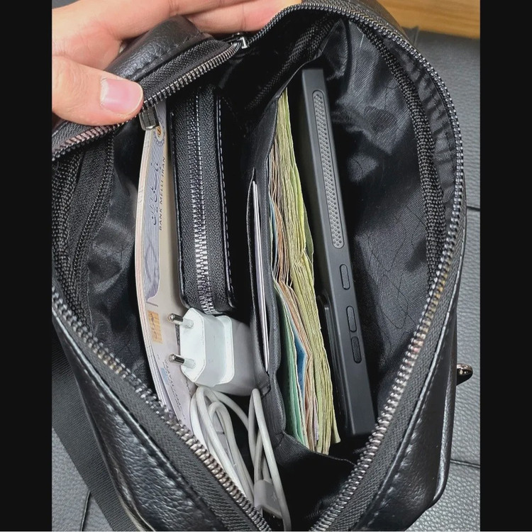 کیف دستی دوشی پاسپورتی مونت بلانک چرم خارجی درجه یک