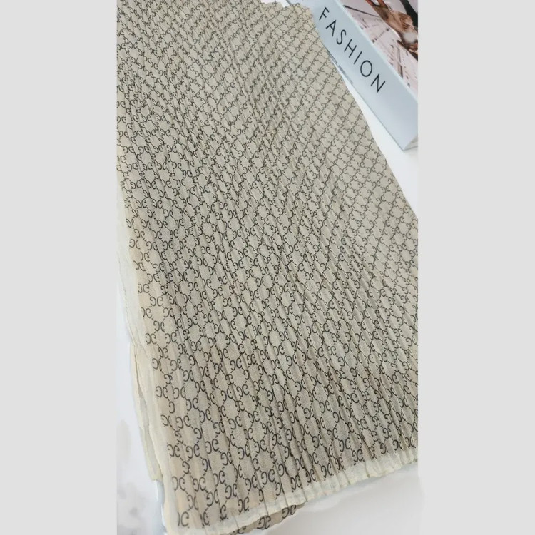 شال حریر پلیسه مجلسی بهاره سایز 200 در 75 سانت