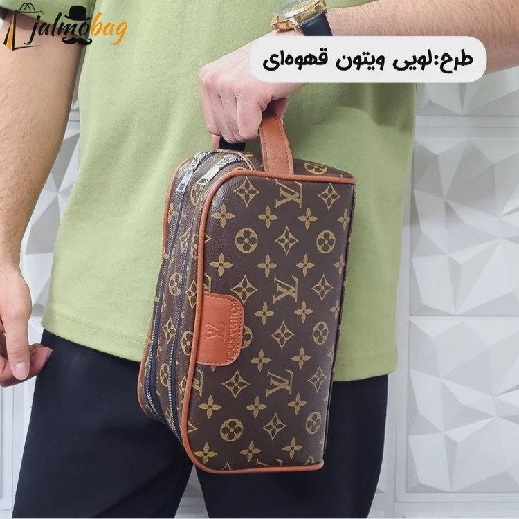 کیف دستی مردانه چرم صنعتی دو خانه مدل شوزبگ