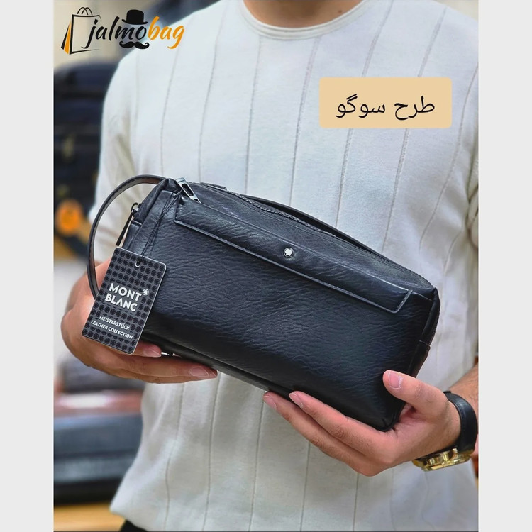کیف دستی دوحالته مونت بلانک چرم وارداتی چهار زیپ