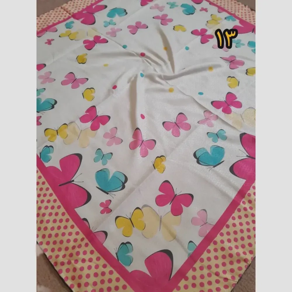 روسری سوپرنخ دخترانه فانتزی دست دوز قواره 100