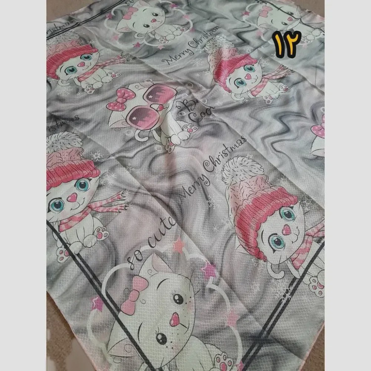 روسری سوپرنخ دخترانه فانتزی دست دوز قواره 100