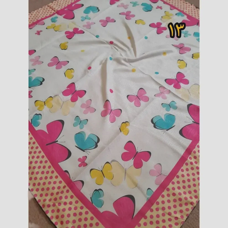 روسری دخترانه سوپرنخ فانتزی دست دوز قواره 100