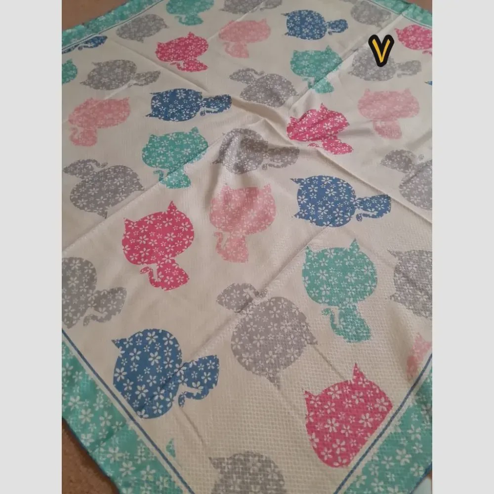 روسری دخترانه سوپرنخ فانتزی دست دوز قواره 100