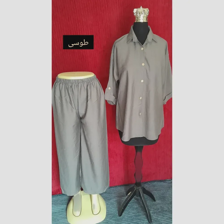 ست مانتو و شلوار زنانه بابوس مدل بگ سایز بزرگ 40 تا 52