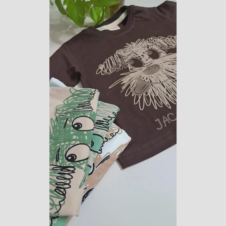 ست تیشرت و شلوارک پسرانه طرح هاپو جنس پنبه یک رو