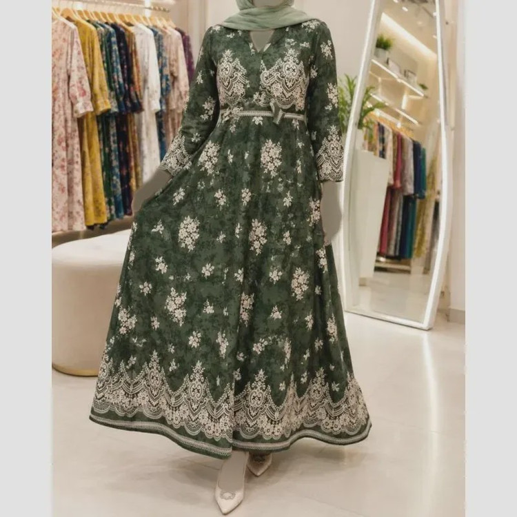 پیراهن کلوش طرح یاسمن R7567