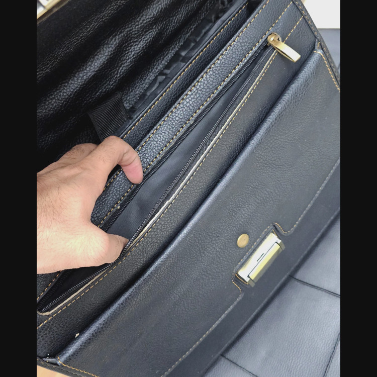 کیف اداری لپتاپی چرمی تک قفل رمزدار