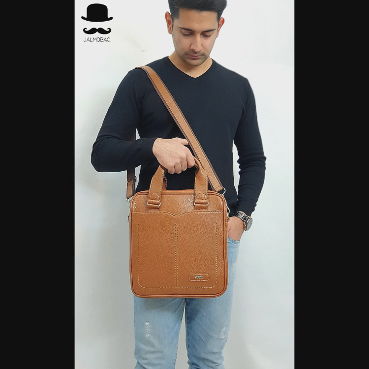کیف اداری لپتاپی چرمی ایستاده دوشی و دستی با جای لپتاپ و ضربه گیر