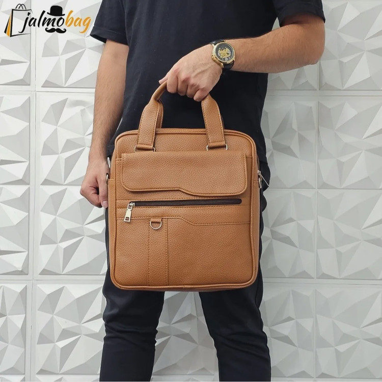 کیف اداری لپتاپی چرمی دستی و دوشی حلقه دار ایستاده