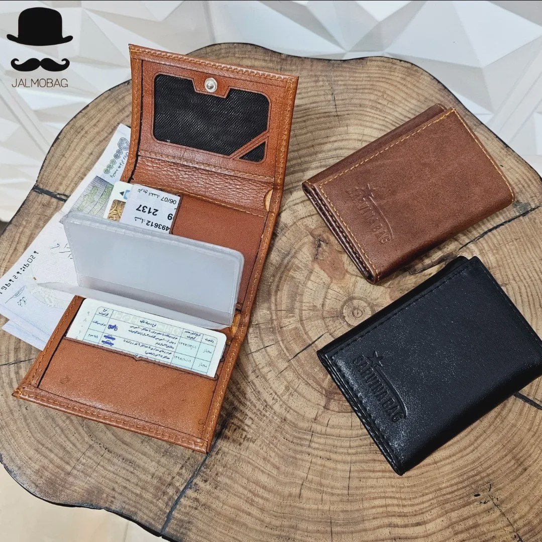 کیف پول جیبی و جاکارتی چرم طبیعی اصل مردانه کوچک