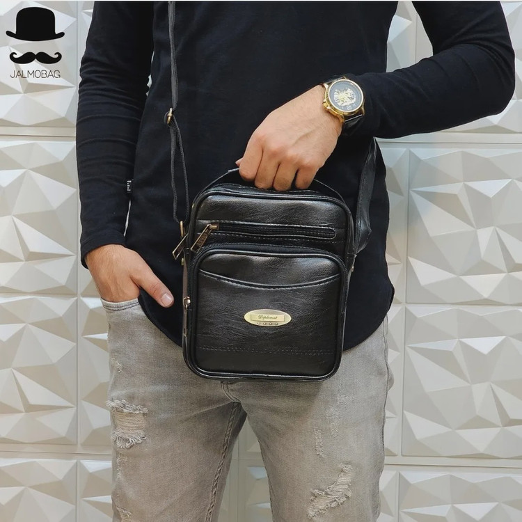 کیف دوشی مردانه چرمی دیپلمات کوچک چرم صنعتی خارجی