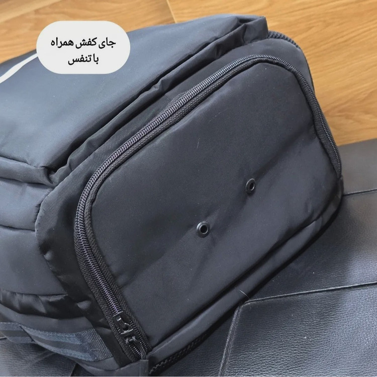 کوله پشتی ورزشی اسپرت پارچه ساتن خارجی سه محفظه با محفظه کتونی