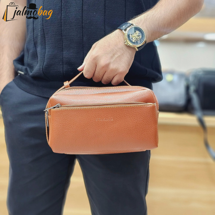 کیف دستی مردانه چرم صنعتی ضد خش شوزبگ دو خانه