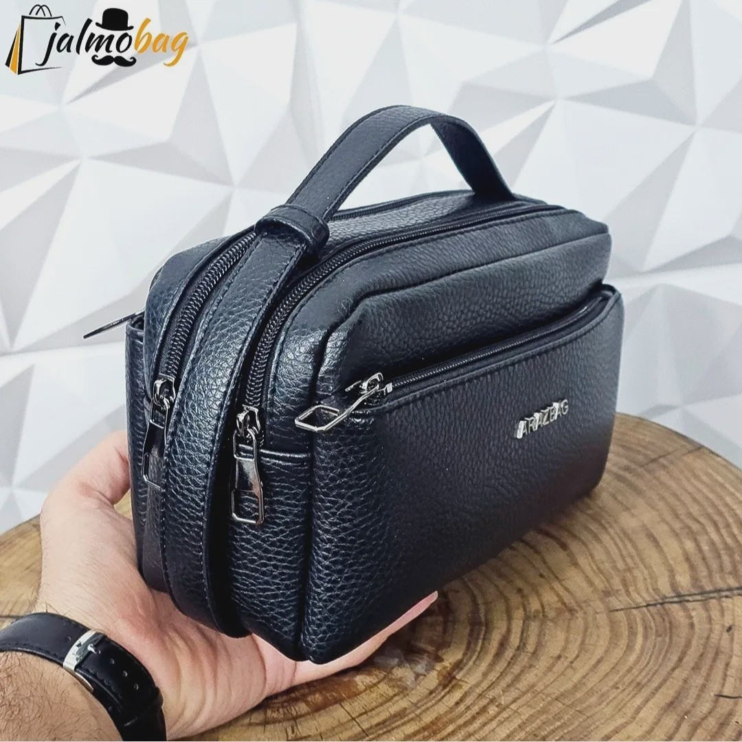 کیف دستی مردانه چرم صنعتی ضد خش شوزبگ دو خانه