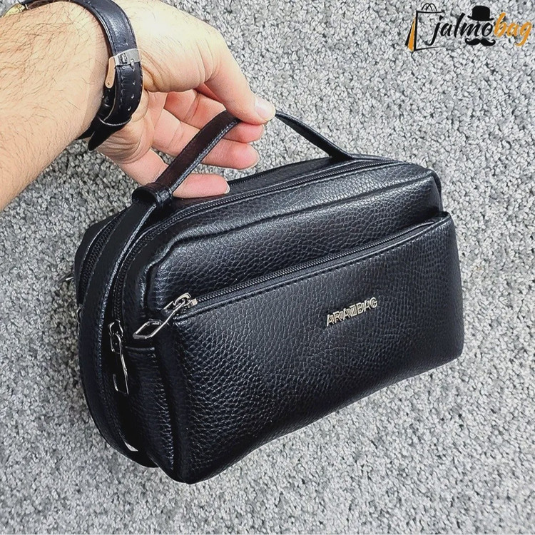 کیف دستی مردانه چرم صنعتی ضد خش شوزبگ دو خانه