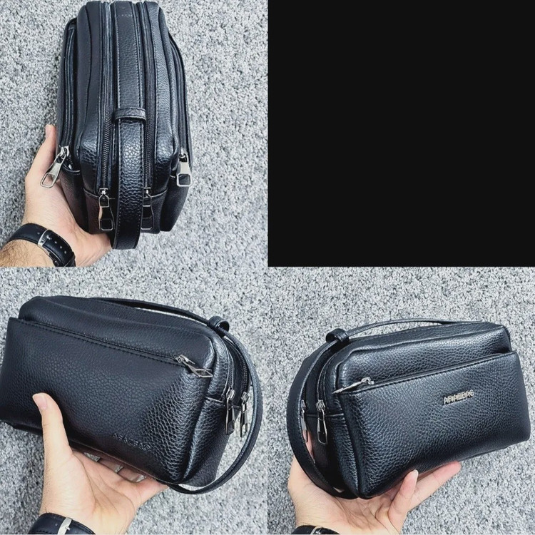 کیف دستی مردانه چرم صنعتی ضد خش شوزبگ دو خانه
