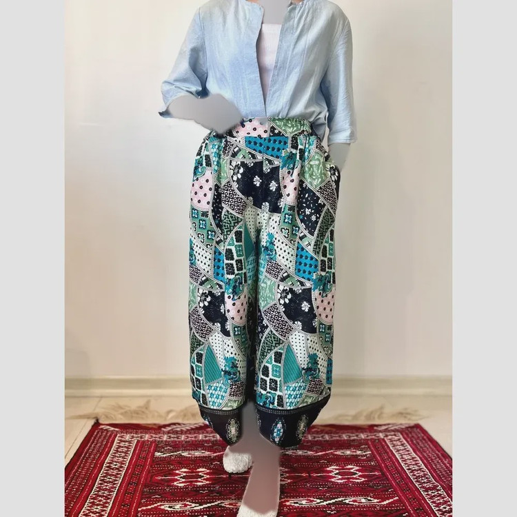 شلوار نخ طرح اندونزیt8034