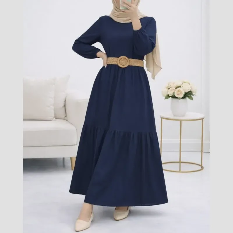 پیراهن ململ طرح آیدا یقه گره ای سایز 38 تا 48