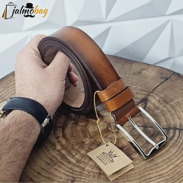 کمربند چرم طبیعی گاوی زبانهدار 3.5 سانت طول 125 سانتیمتر