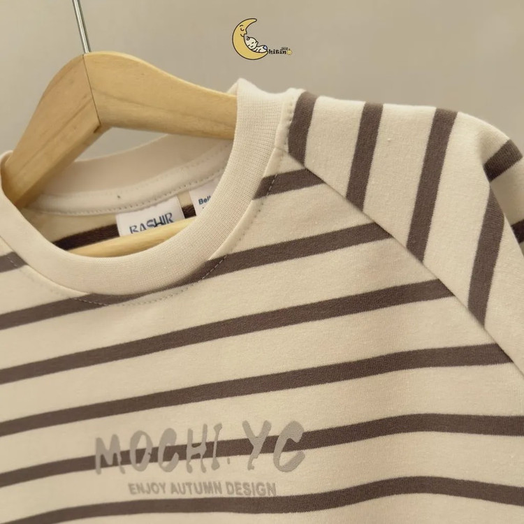 بلوز دورس راه راه پنبه درجه یک دخترانه و پسرانه 9 ماه تا 7 سال در 4 رنگ