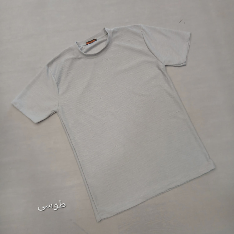 تیشرت مردانه نخی ساده طرح بیسکویتی خنک و لطیف