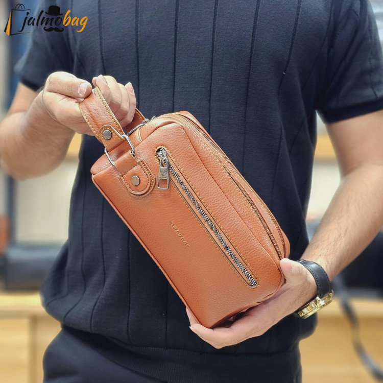 کیف دستی مردانه چرمی شوزبگ دو خانه چرم صنعتی خارجی