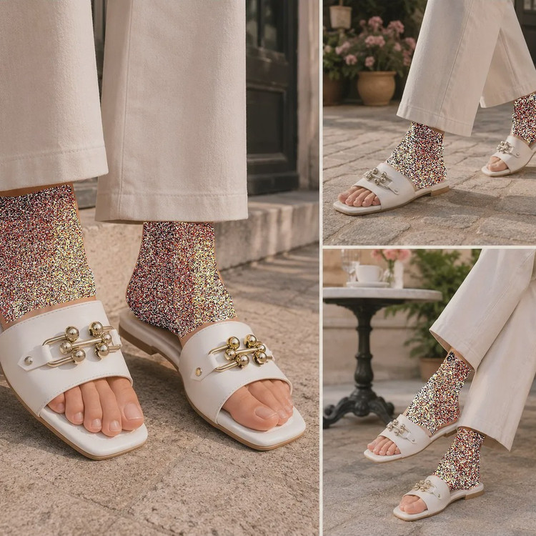 صندل زنانه آلینا رنگ سفید