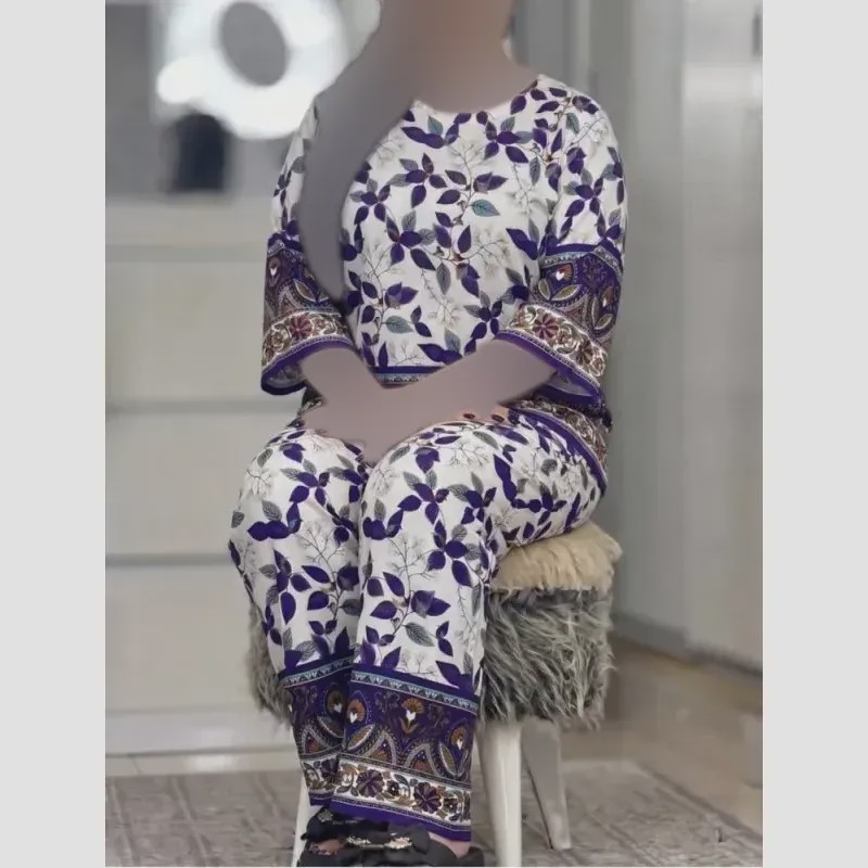 بلوز و شلوار نخی شیوان 7594