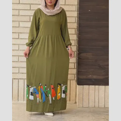 ساحلی نخی طرح آدمک فری سایز 38 تا 48