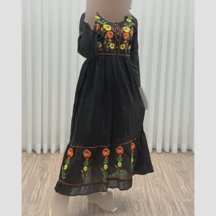 پیراهن گلدوزی هندی بلند SH7581
